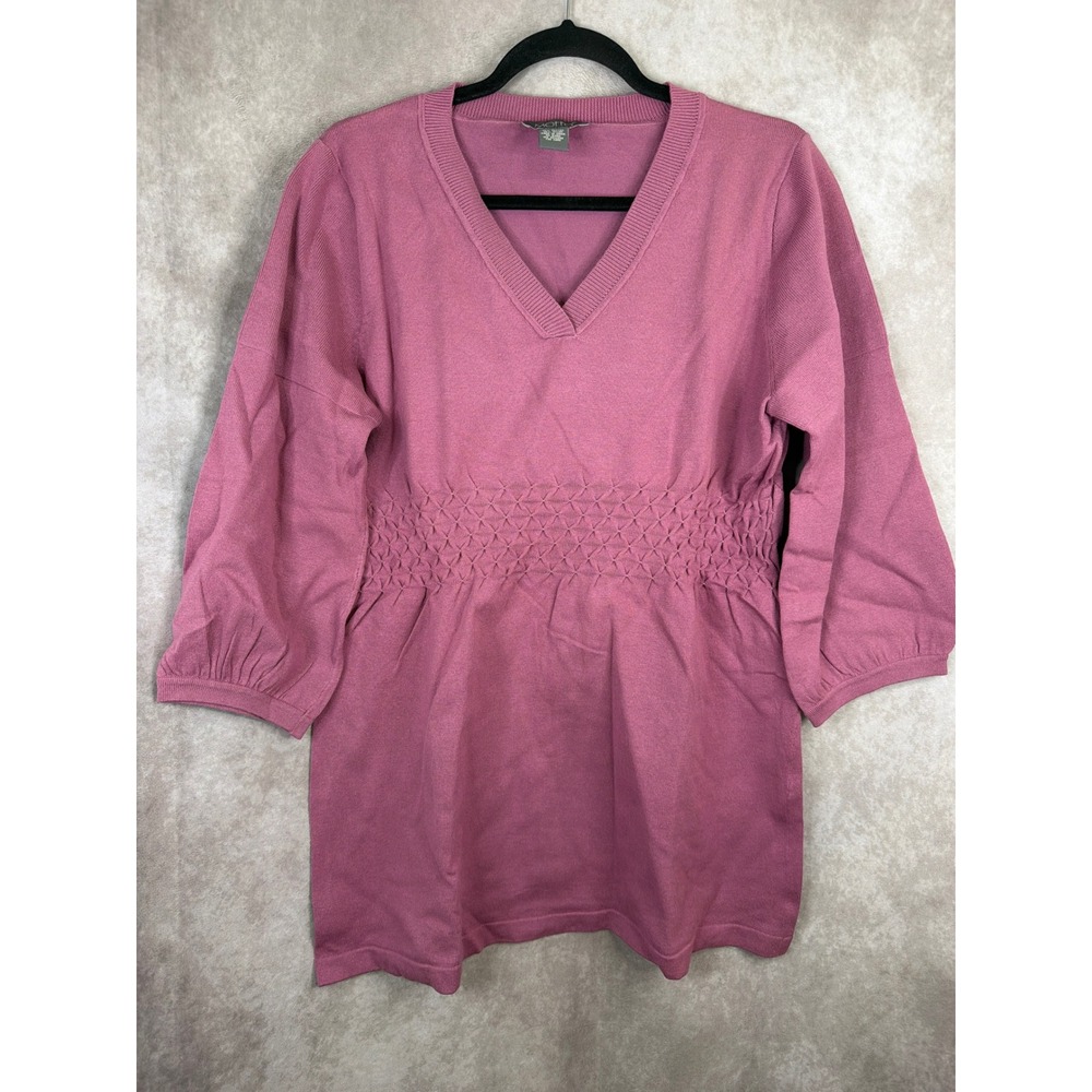 Women’s V-Neck Smocked Tunic - Pink